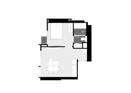 Property floor plan, 1 bedroom in Park Origin Thonglor No. 11029 (2D)