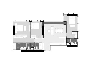 Condominium floor plan, 3 bedrooms in Park Origin Thonglor No. 11037